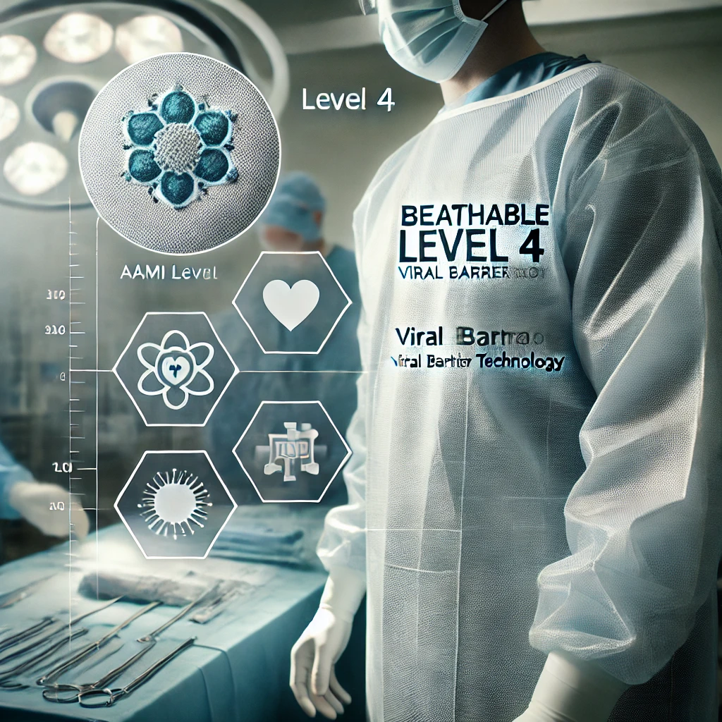 AAMI Level 4 Medical Fabric- breathable viral barrier